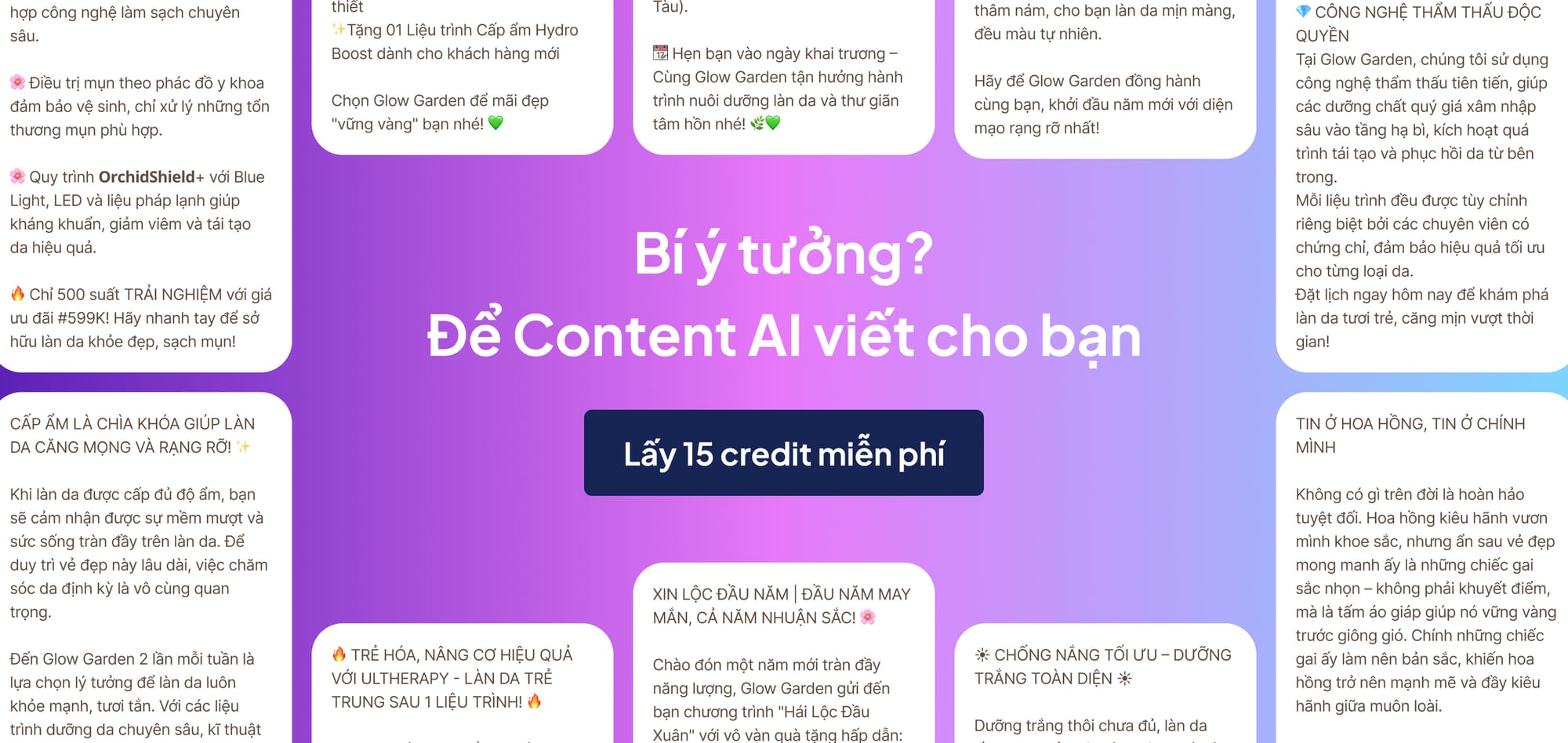 Content mẫu cho Spa, thẩm mỹ viện